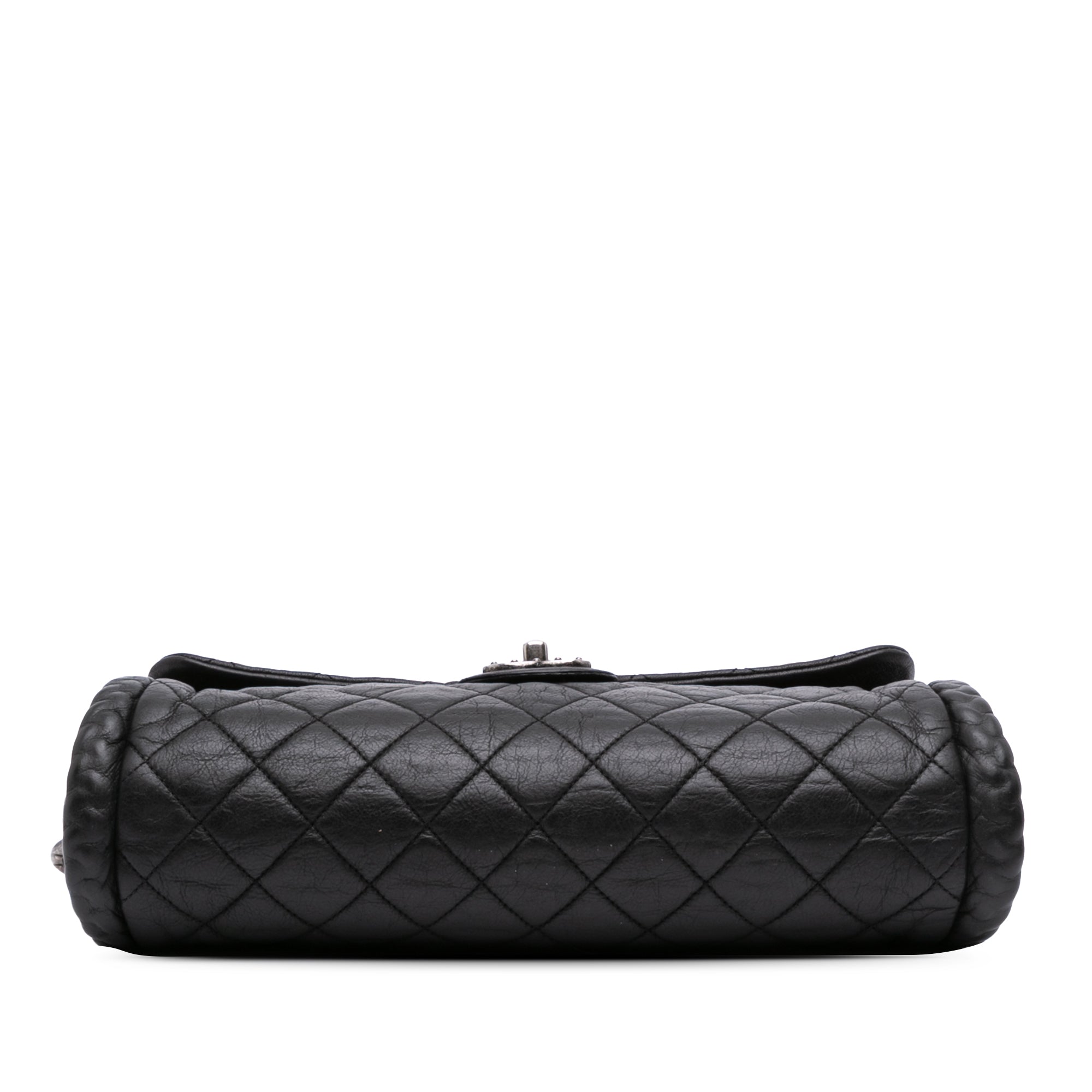 CC Quilted Washed Lambskin Studded Flap