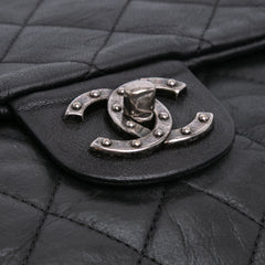 CC Quilted Washed Lambskin Studded Flap