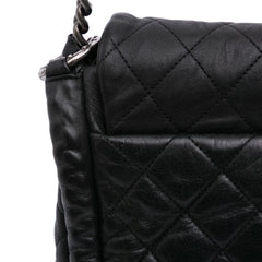 CC Quilted Washed Lambskin Studded Flap