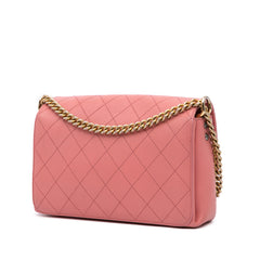 Quilted Calfskin Straight Lined Flap