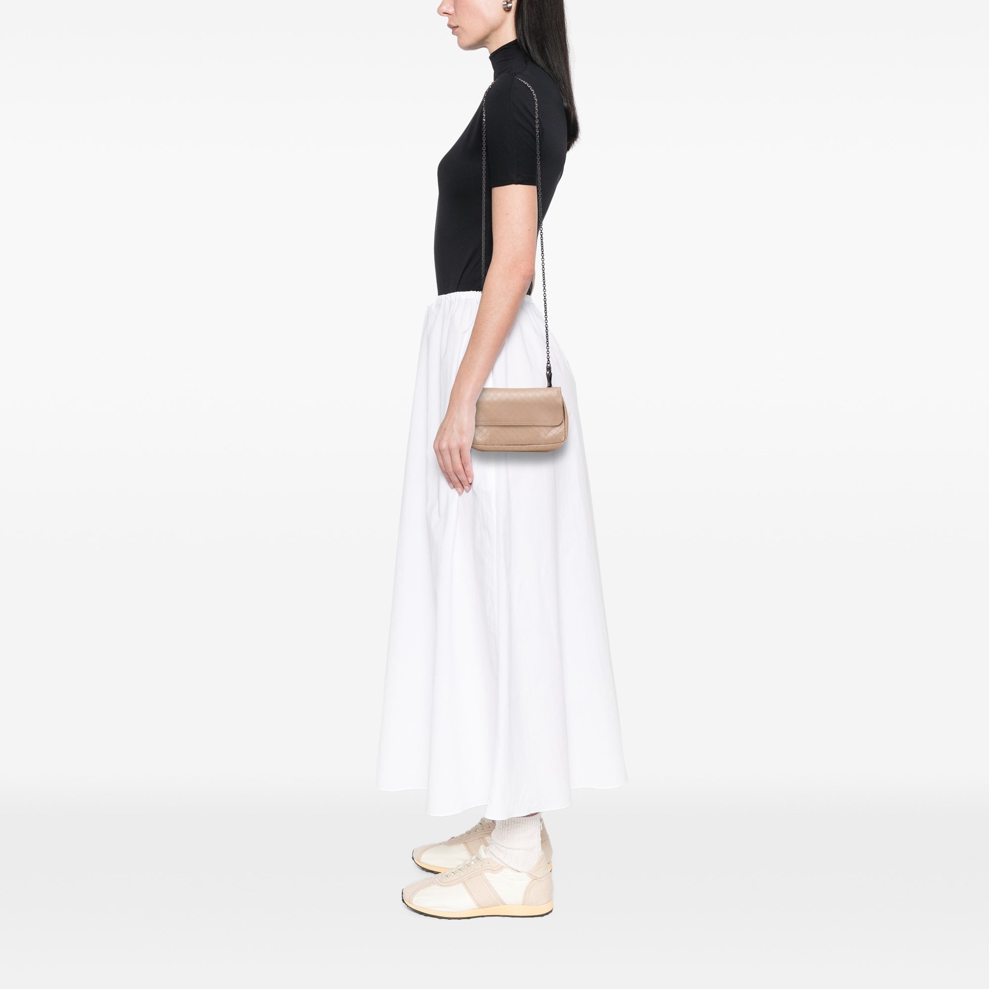 Small Leather Intrecciomirage Chain Crossbody