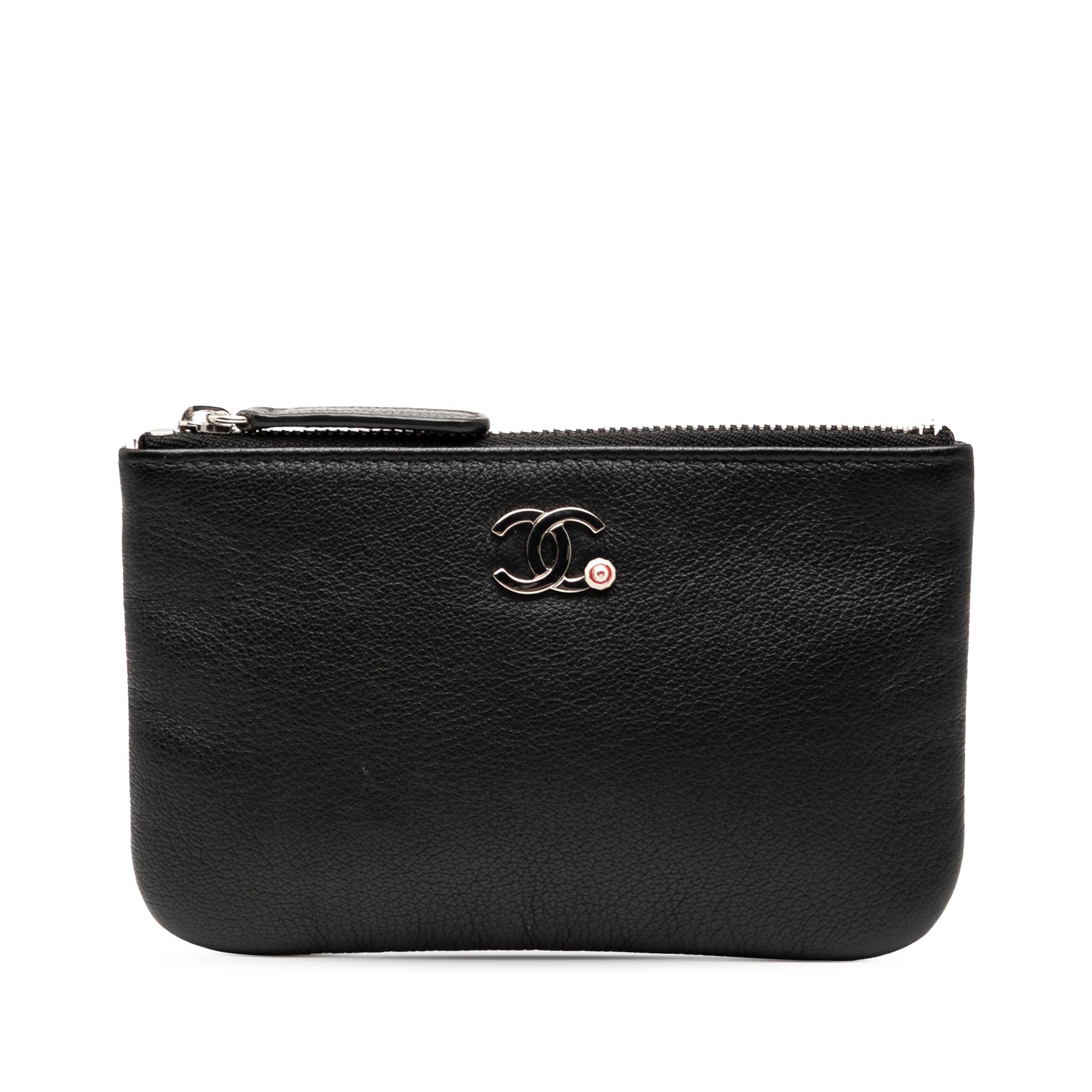 CC Grained Calfskin Zip Pouch