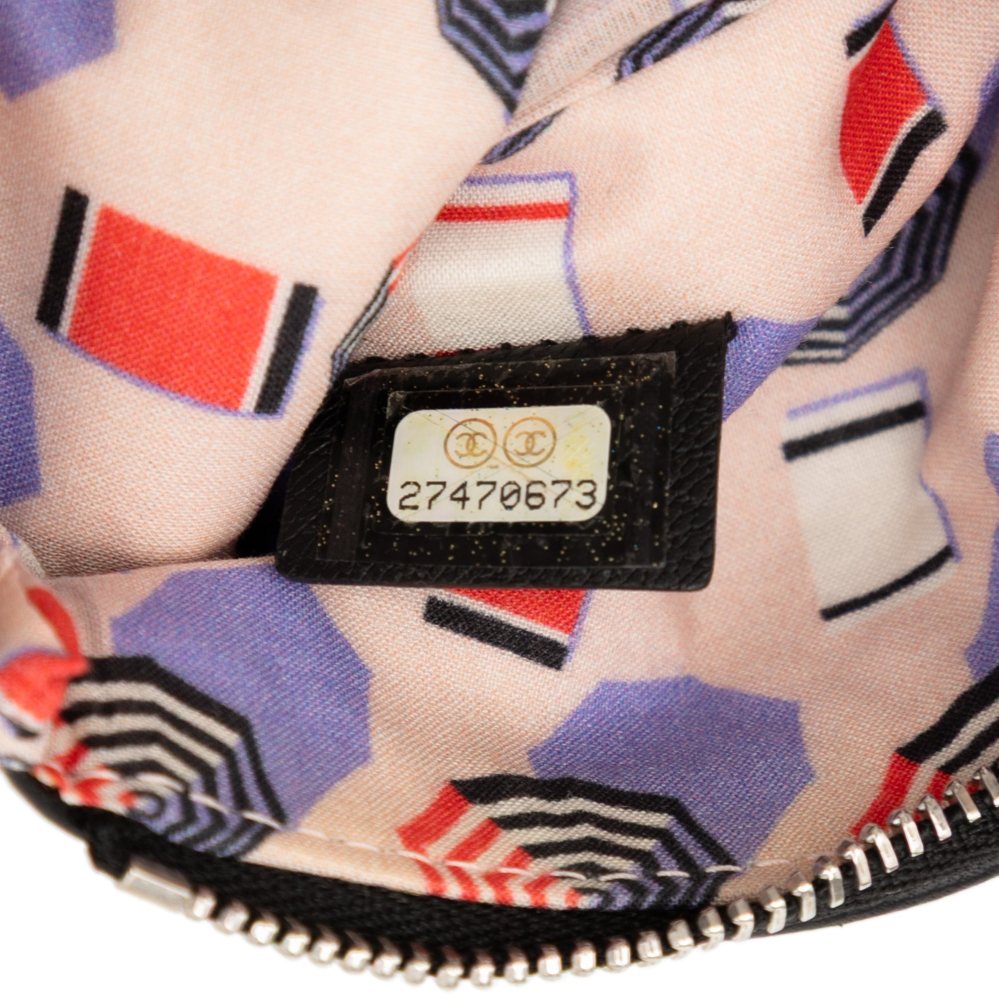 CC Grained Calfskin Zip Pouch