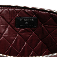 Large CC Quilted Lambskin O Case Clutch