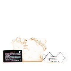 Mini Quilted Lambskin About Pearls Drawstring Bucket Bag