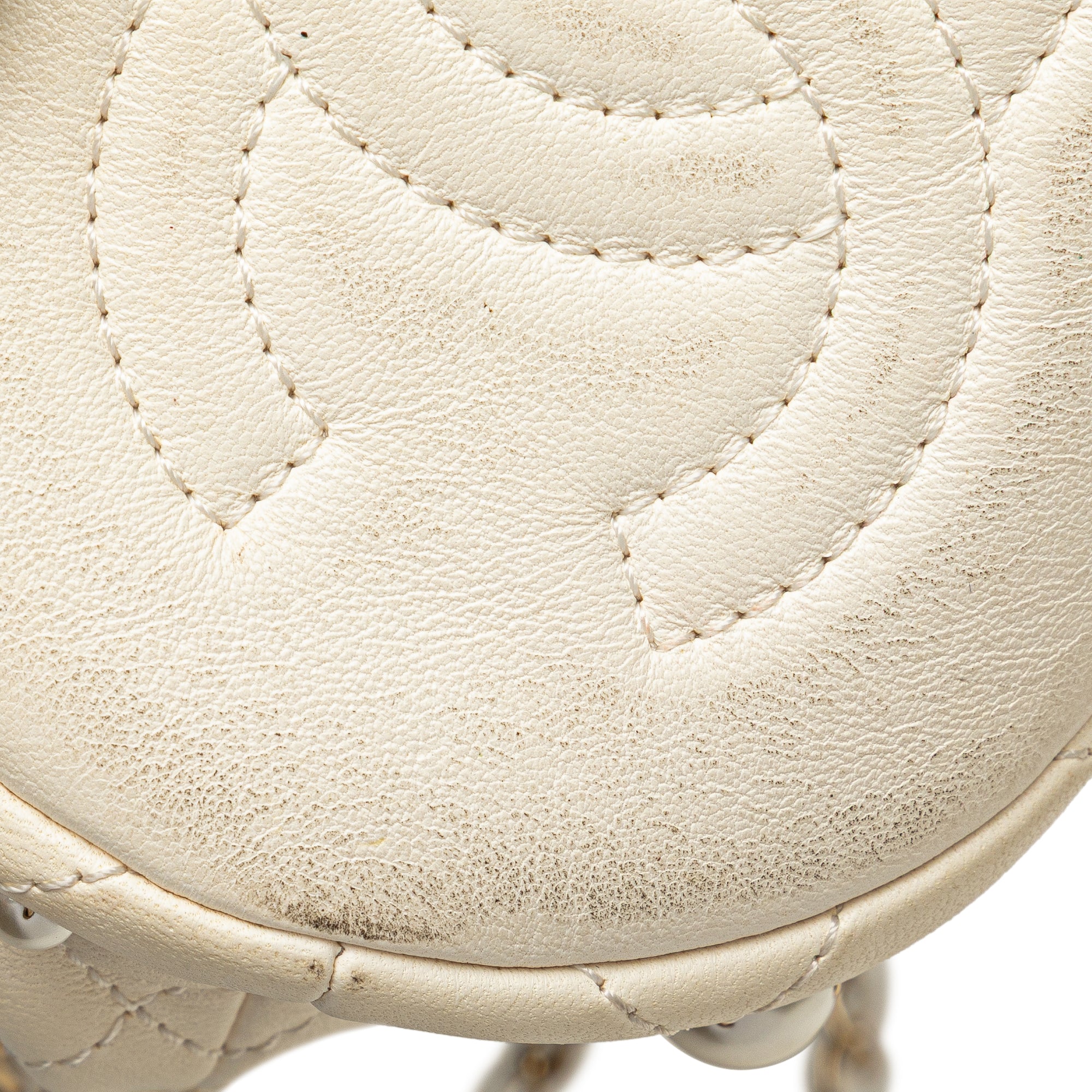 Mini Quilted Lambskin About Pearls Drawstring Bucket Bag