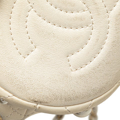 Mini Quilted Lambskin About Pearls Drawstring Bucket Bag