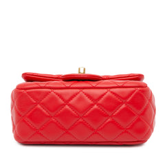 Mini Square Classic Lambskin Pearl Crush Flap