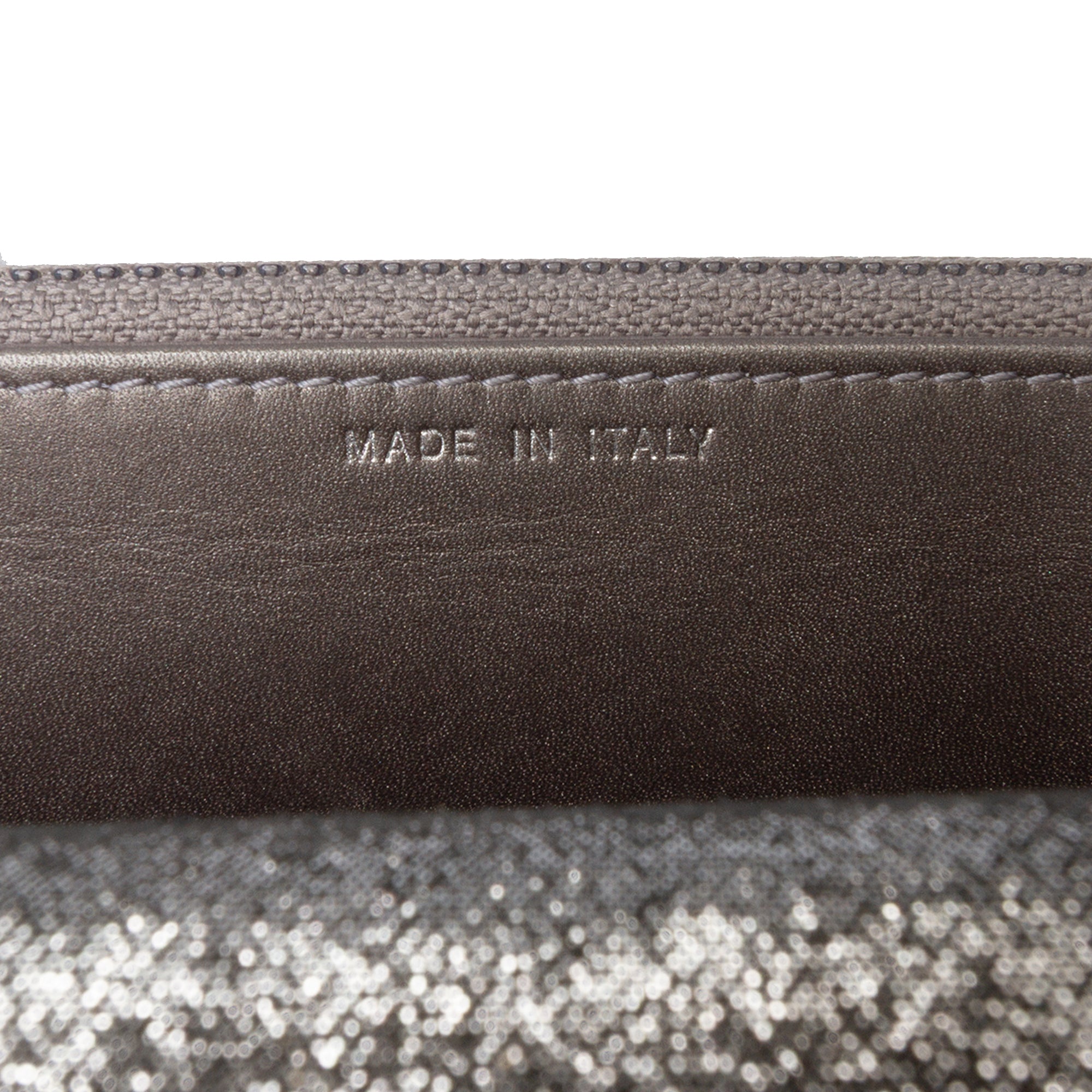 Quilted Iridescent Lambskin Tartan Button Wallet On Chain