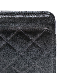 Quilted Iridescent Lambskin Tartan Button Wallet On Chain