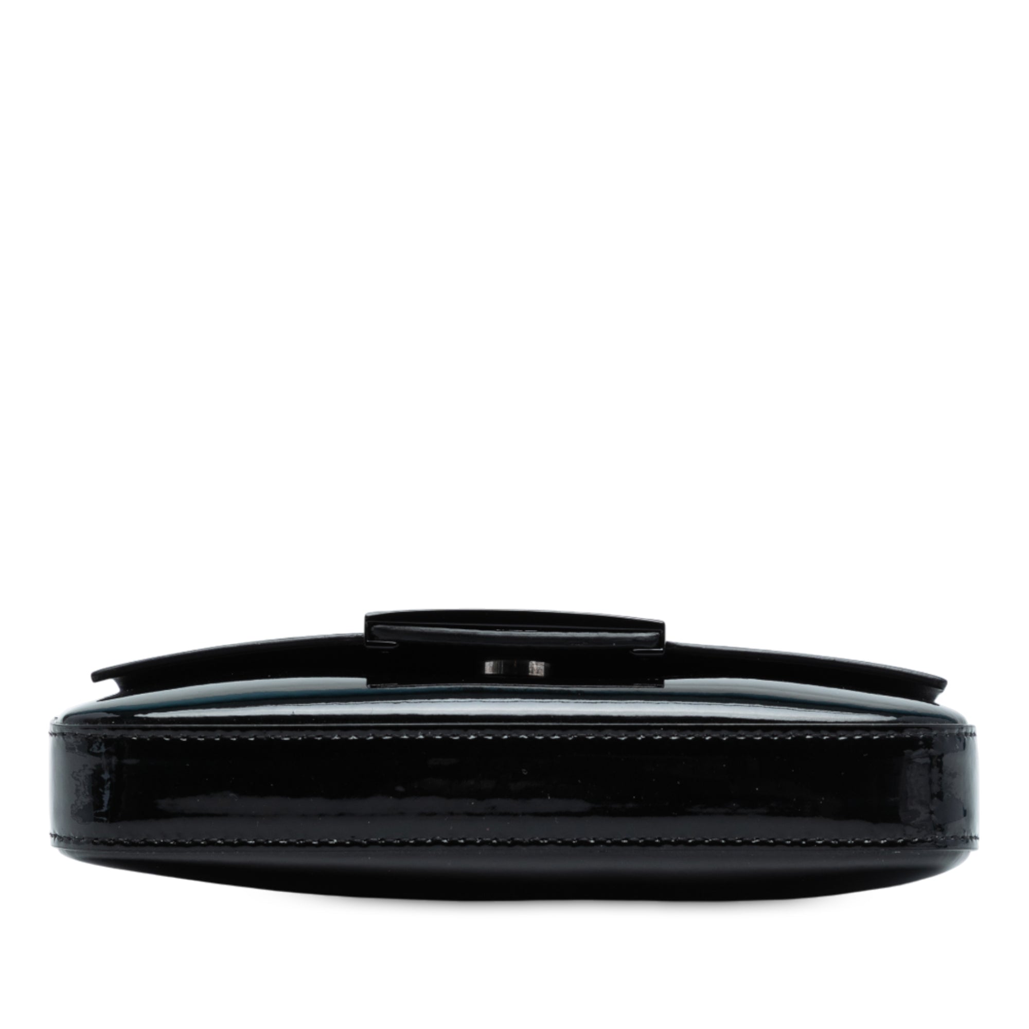 Calfskin and Patent Baguette Phone Pouch Satchel