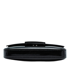 Calfskin and Patent Baguette Phone Pouch Satchel