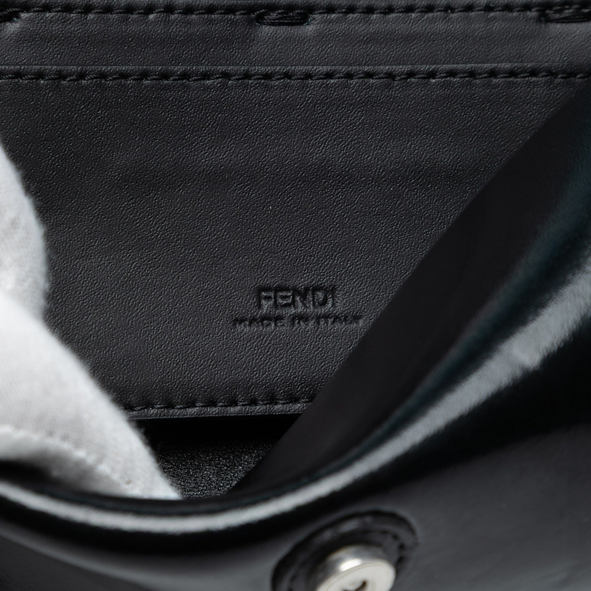 Calfskin and Patent Baguette Phone Pouch Satchel