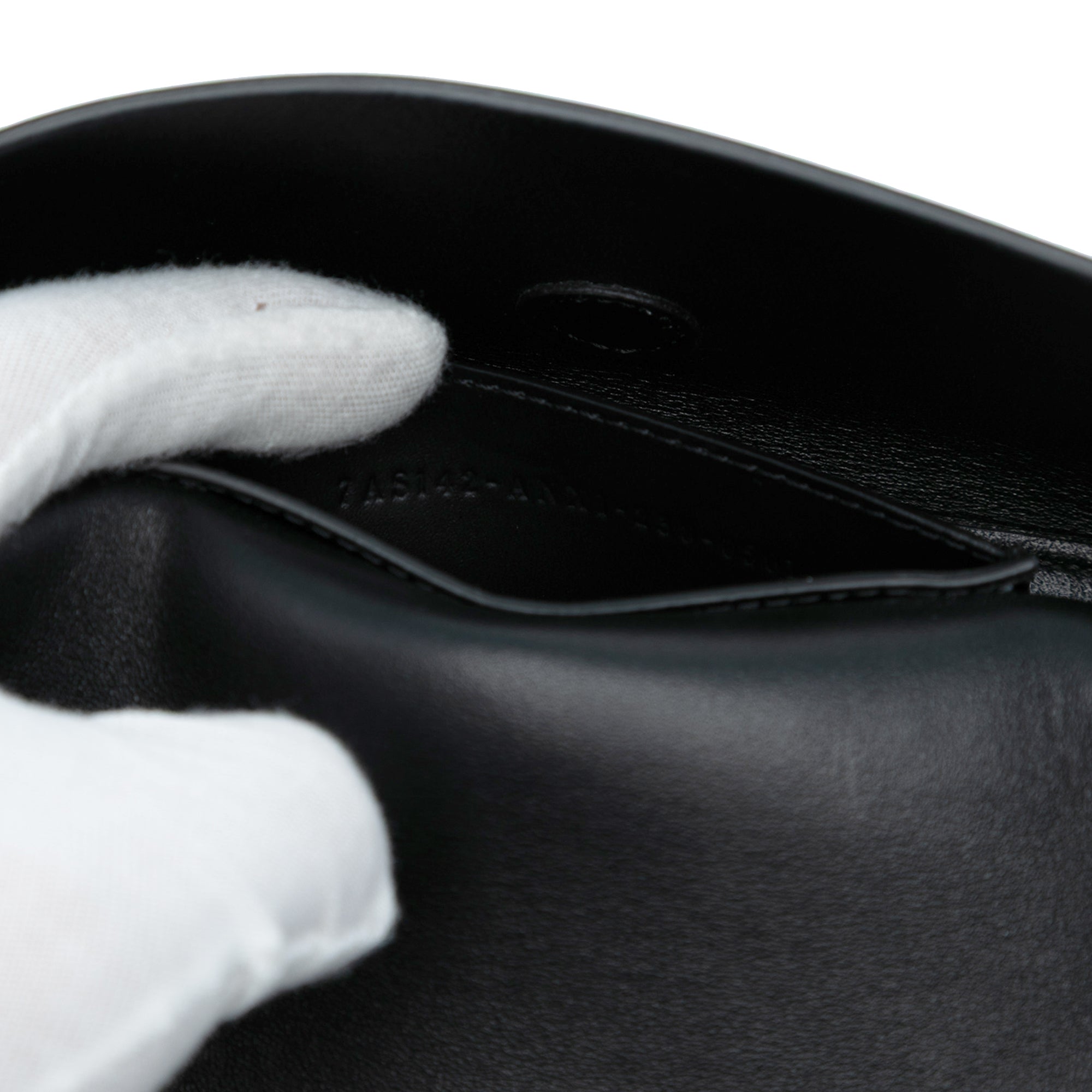 Calfskin and Patent Baguette Phone Pouch Satchel