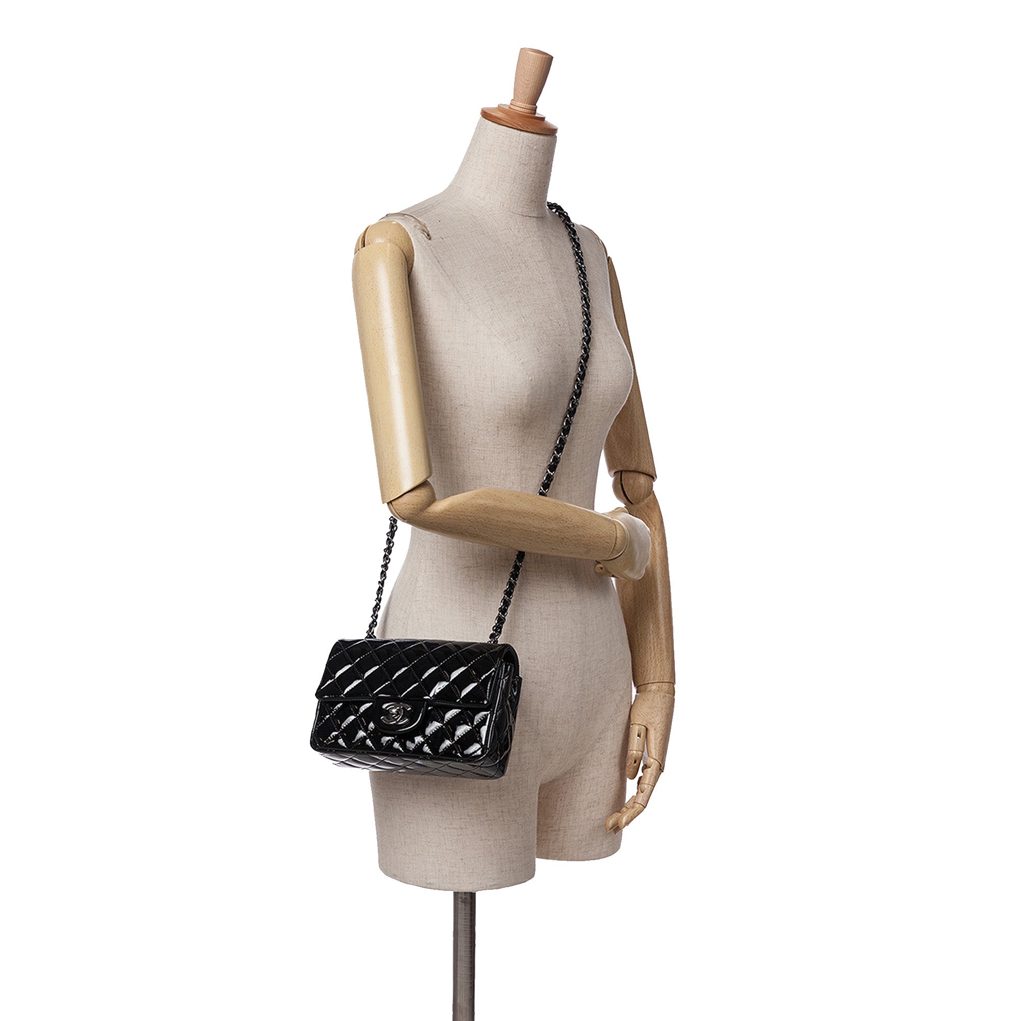 Mini Rectangular Classic Patent Single Flap