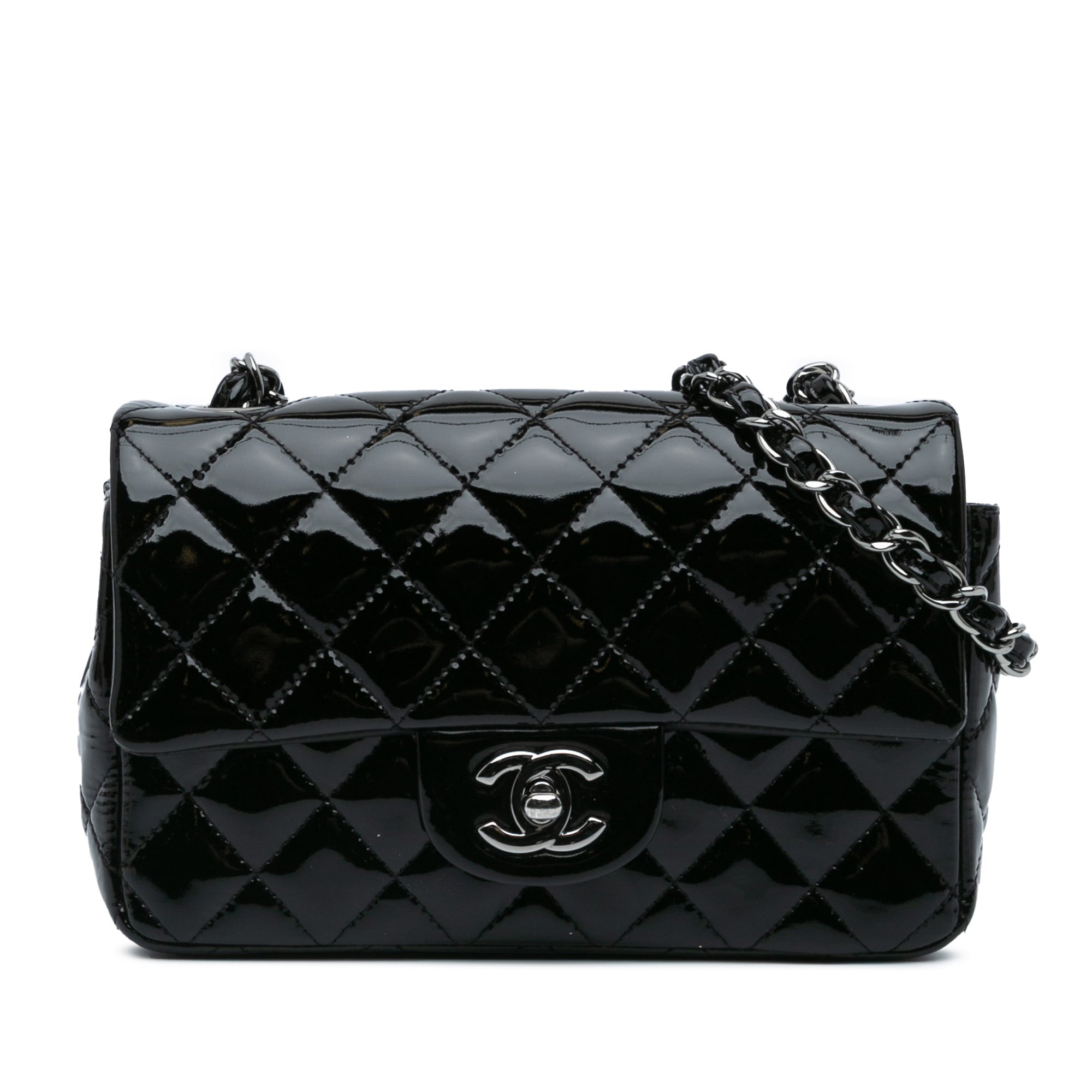 Mini Rectangular Classic Patent Single Flap