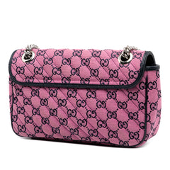 Medium GG Marmont Matelasse Diagonal GG Canvas Shoulder Bag