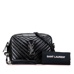 Cracked Shiny Calfskin Matelasse Tassel Monogram Lou Camera Bag