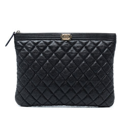 Medium Quilted Caviar Boy O Case Clutch