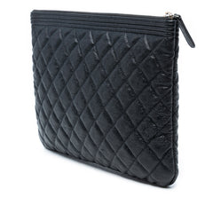 Medium Quilted Caviar Boy O Case Clutch