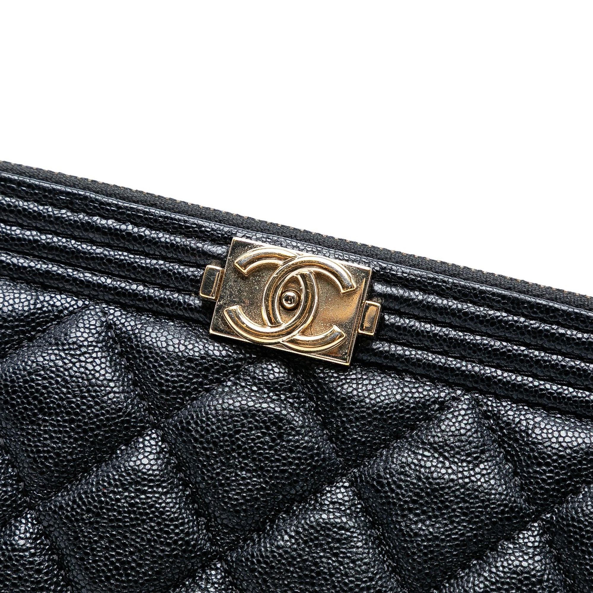 Medium Quilted Caviar Boy O Case Clutch