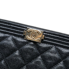 Medium Quilted Caviar Boy O Case Clutch