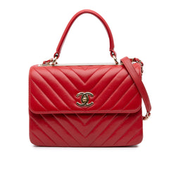 Small Chevron Lambskin Trendy CC Flap