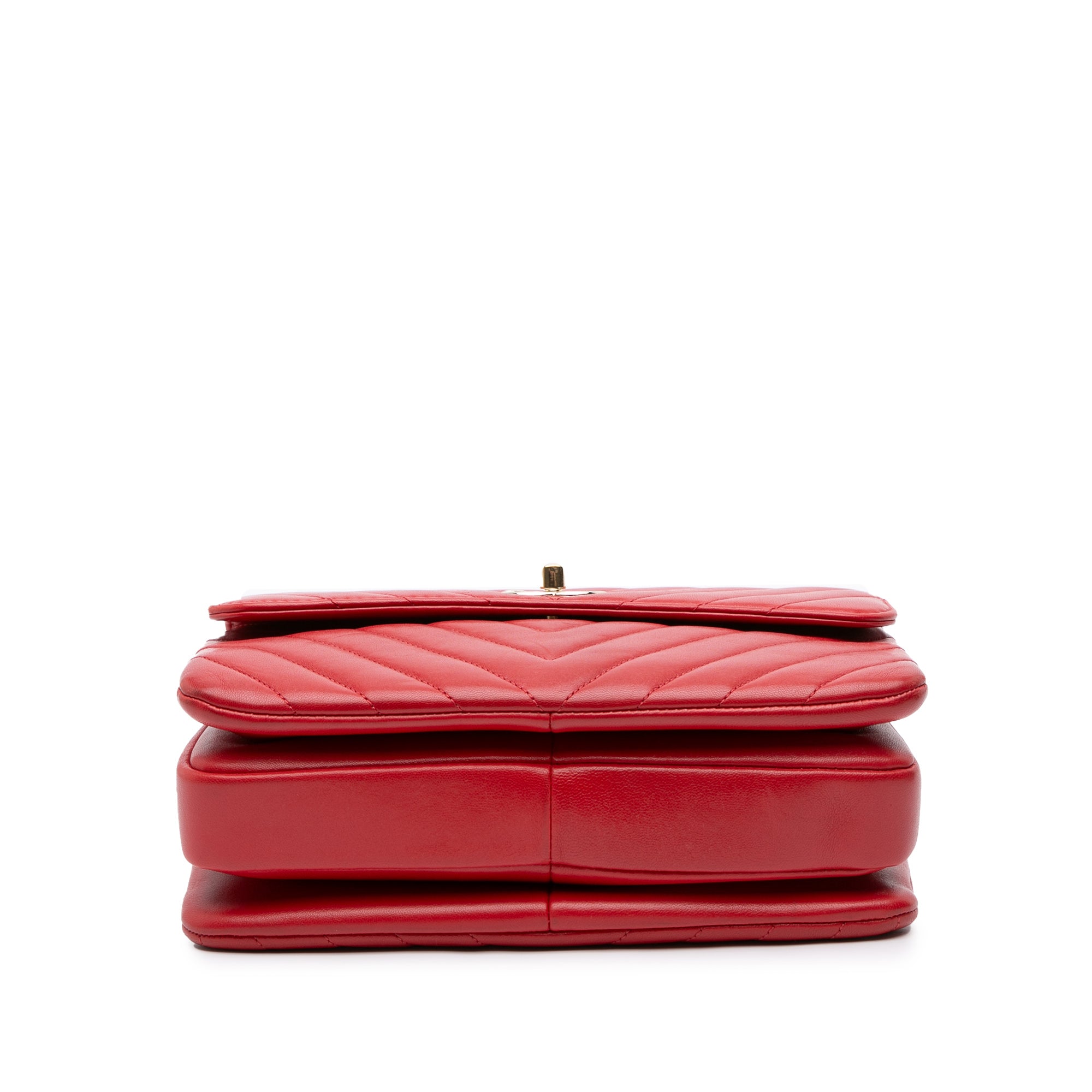 Small Chevron Lambskin Trendy CC Flap