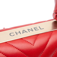 Small Chevron Lambskin Trendy CC Flap