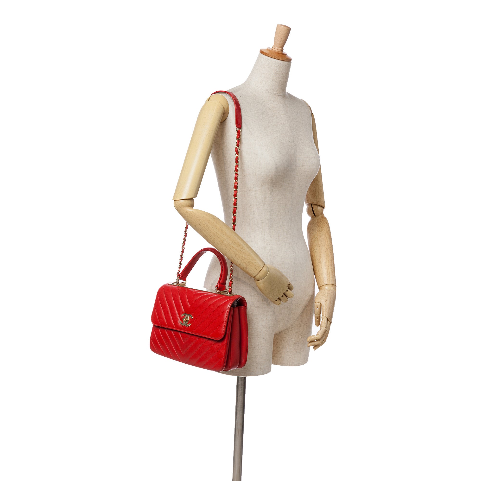 Small Chevron Lambskin Trendy CC Flap