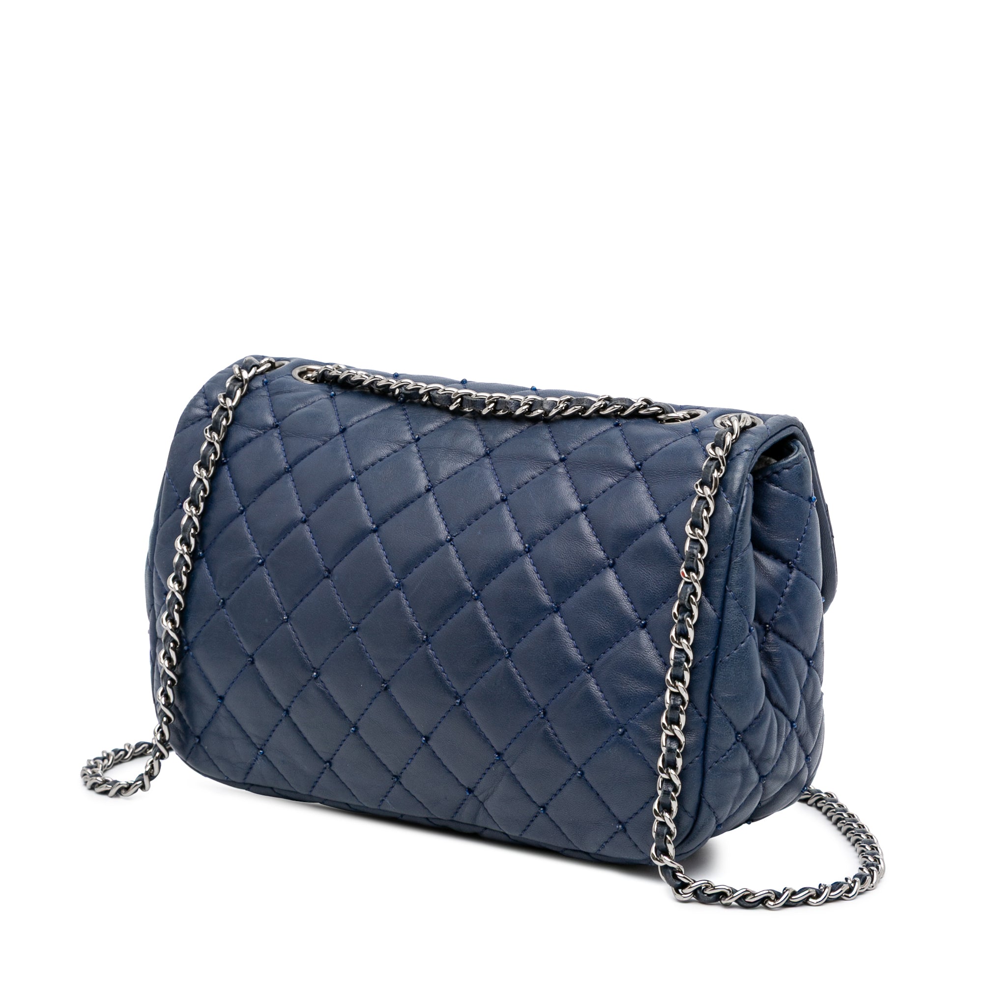 Small Quilted Lambskin Beaded Single Flap
