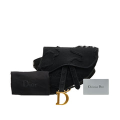 Embroidered Canvas Camouflage Saddle Belt Bag