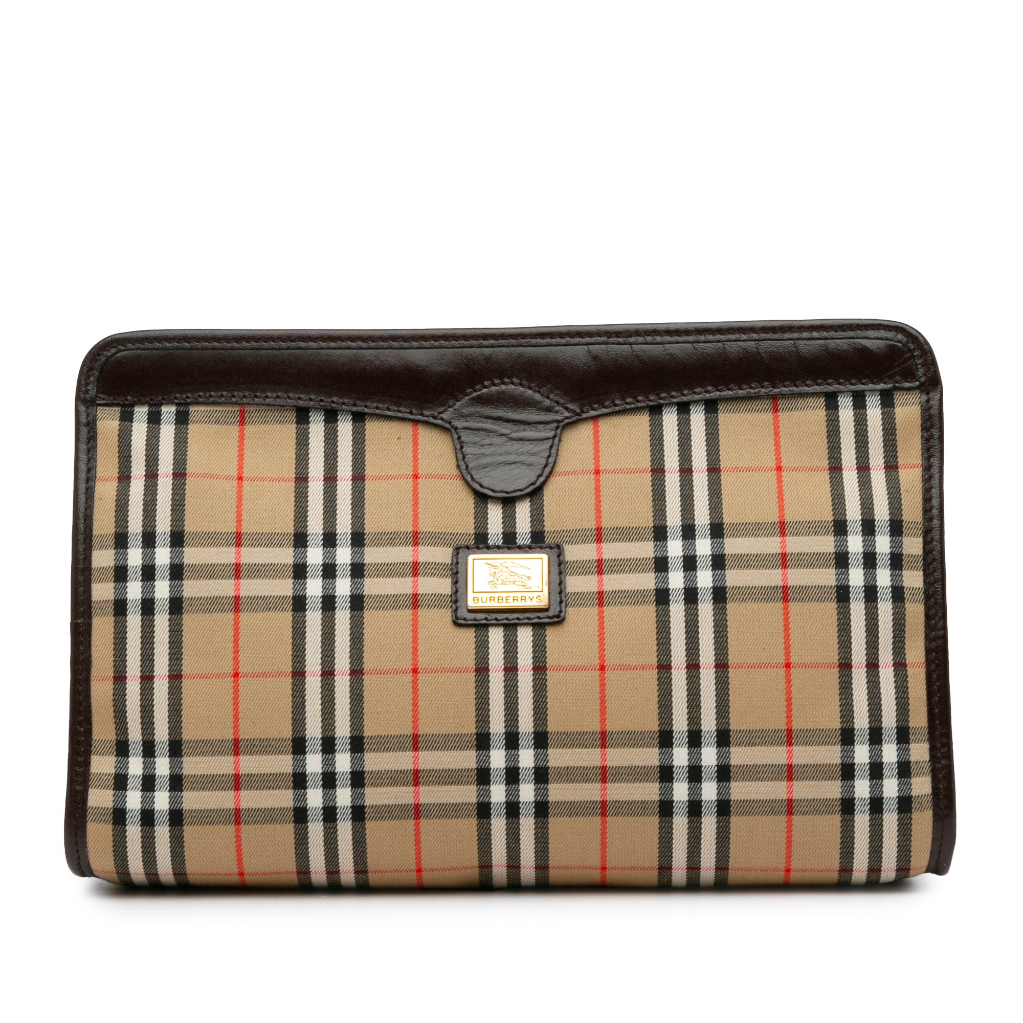 Vintage Check Canvas Clutch_0