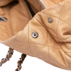 Large Quilted Iridescent Calfskin VIP Tote