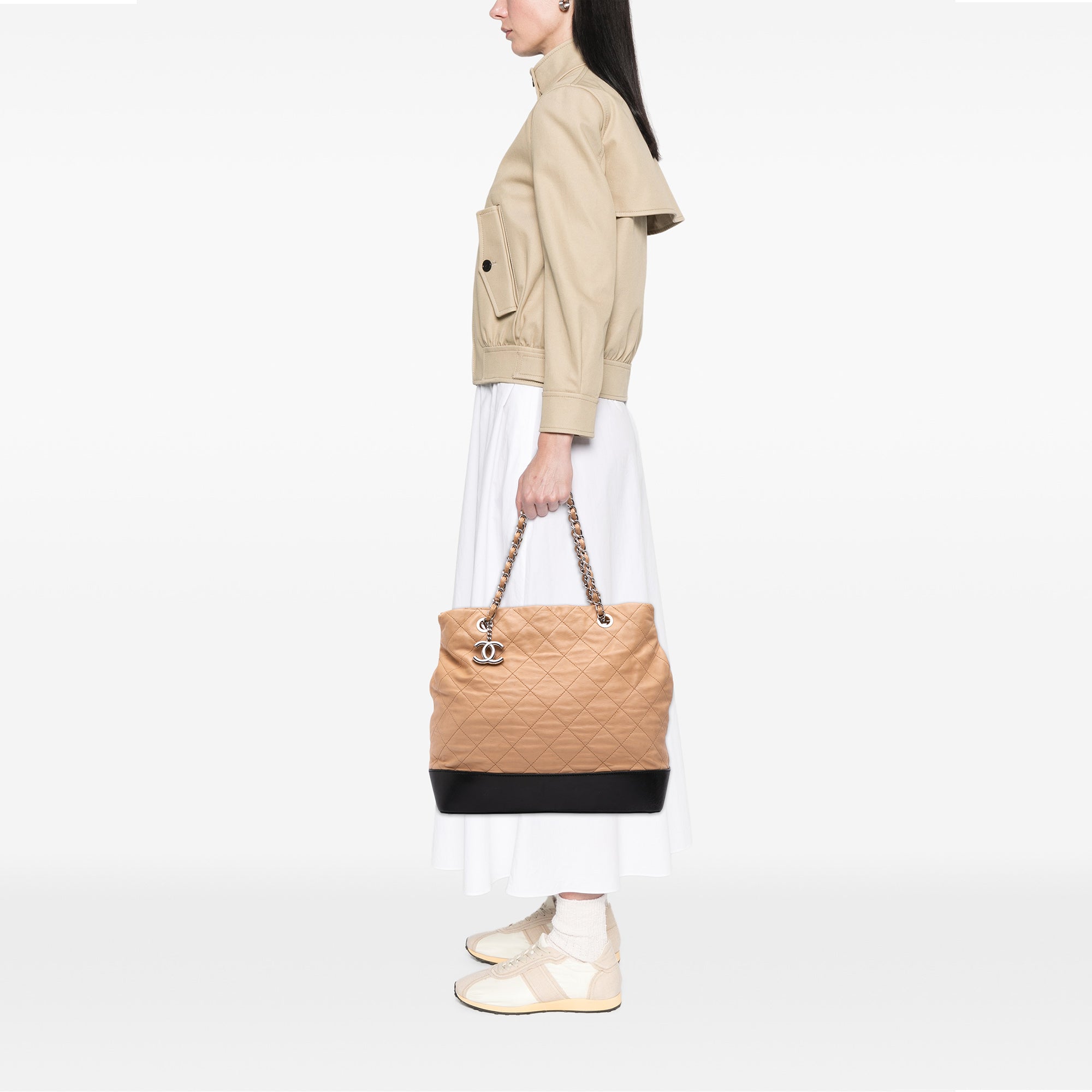 Large Quilted Iridescent Calfskin VIP Tote