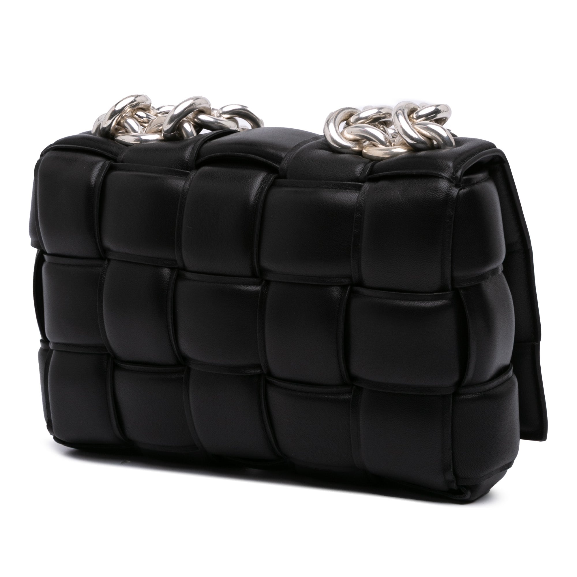 Nappa Intrecciato Padded Chain Cassette Satchel