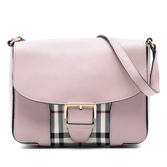 Small Haymarket Check Trimmed Leather Dickens Crossbody