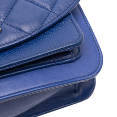 Mini Quilted Aged Calfskin and Caviar Chain Handle Flap
