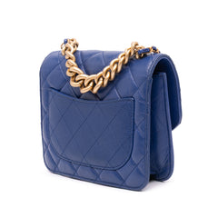 Mini Quilted Aged Calfskin and Caviar Chain Handle Flap