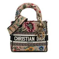 Mini Embroidered Canvas Mille Fleurs Lady D Lite