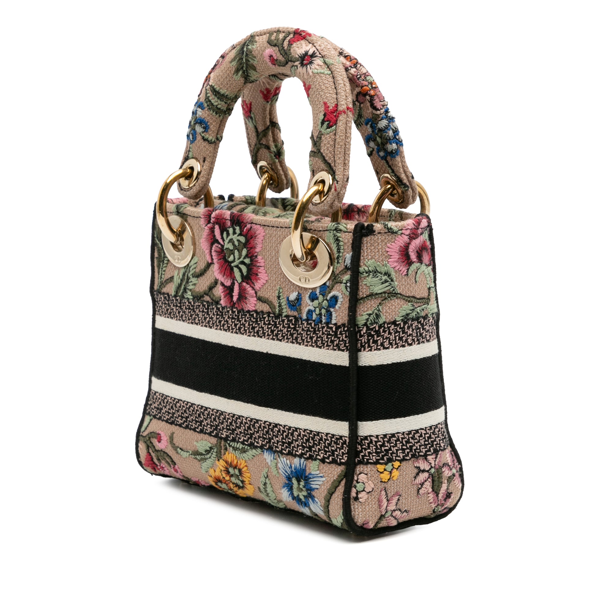 Mini Embroidered Canvas Mille Fleurs Lady D Lite