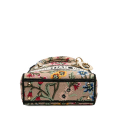 Mini Embroidered Canvas Mille Fleurs Lady D Lite