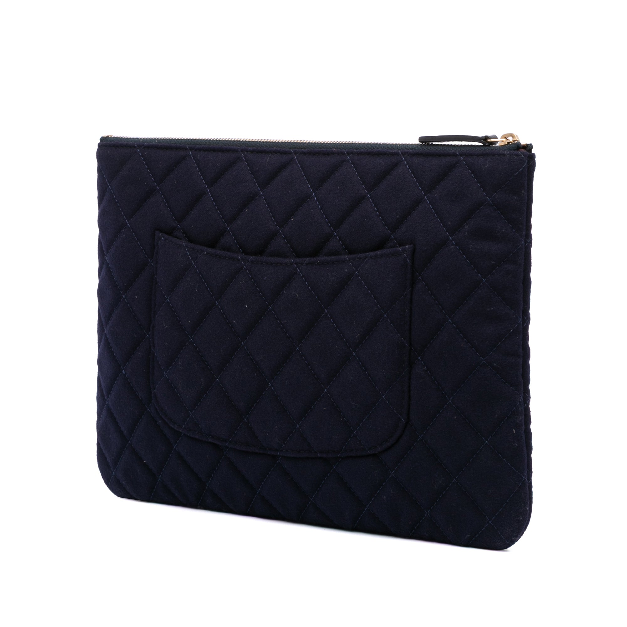 Paris Hamburg Medium Quilted Wool Coco Sailor Charms O Case Clutch