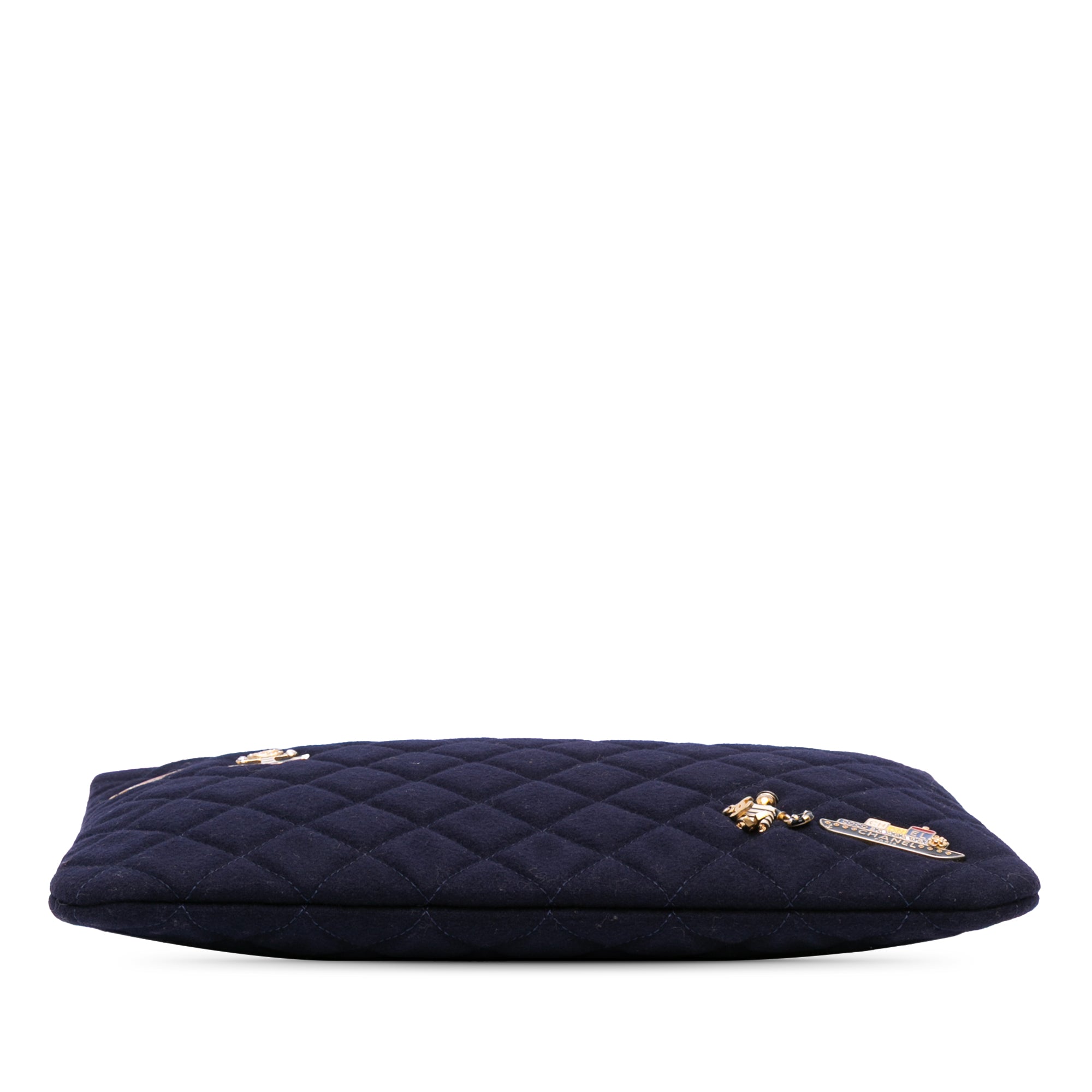 Paris Hamburg Medium Quilted Wool Coco Sailor Charms O Case Clutch