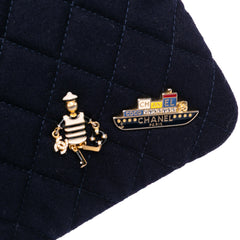 Paris Hamburg Medium Quilted Wool Coco Sailor Charms O Case Clutch