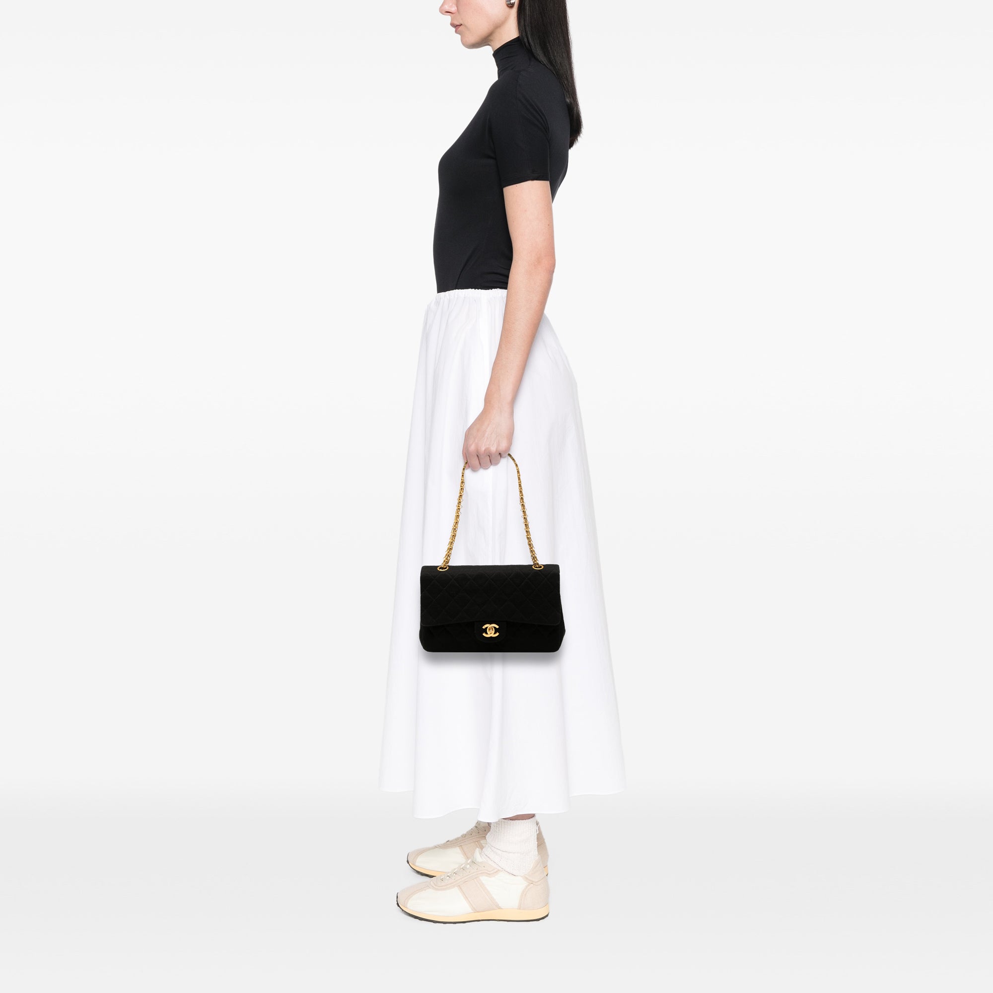 Medium Classic Jersey Bijoux Chain Double Flap