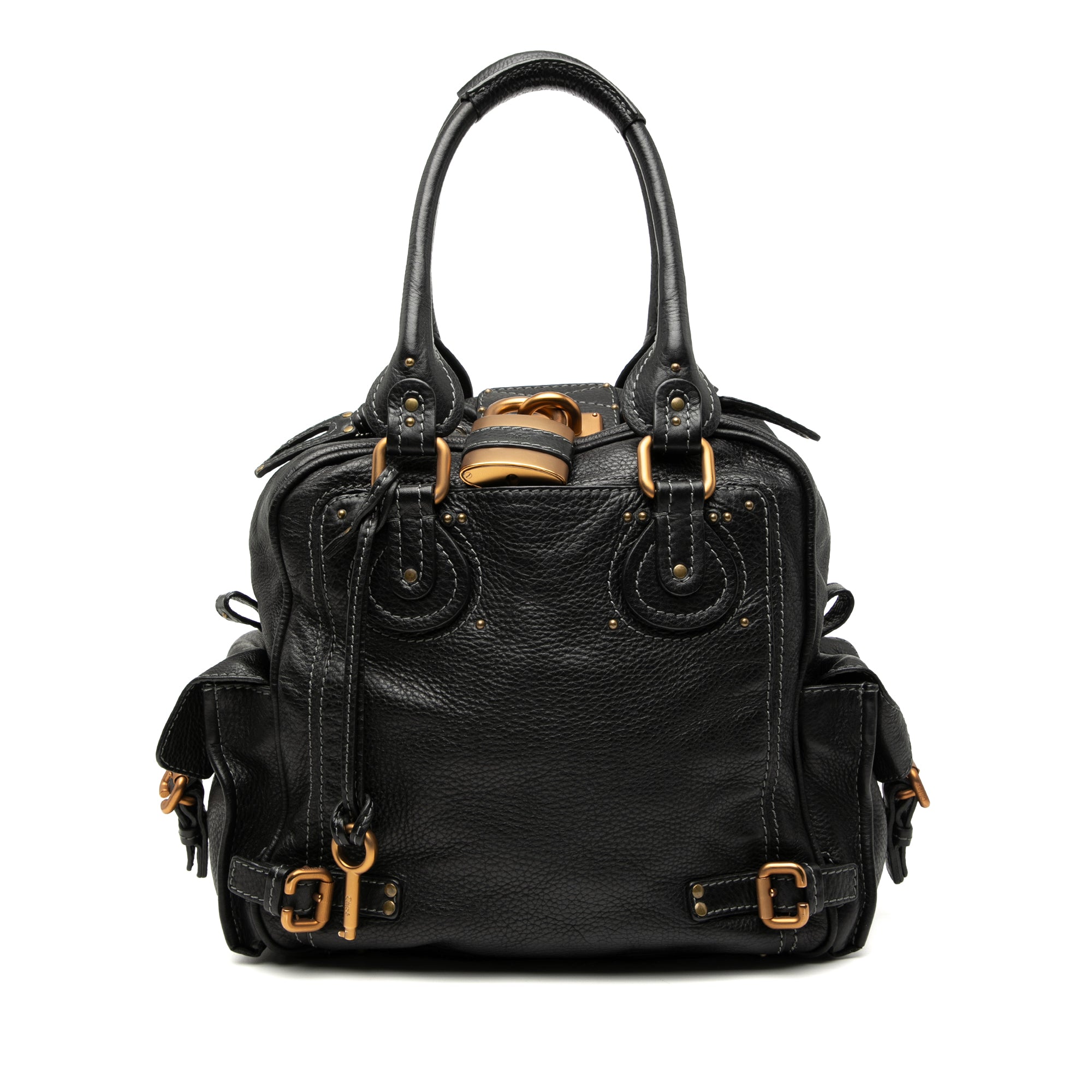 Large Grained Leather Paddington Handbag