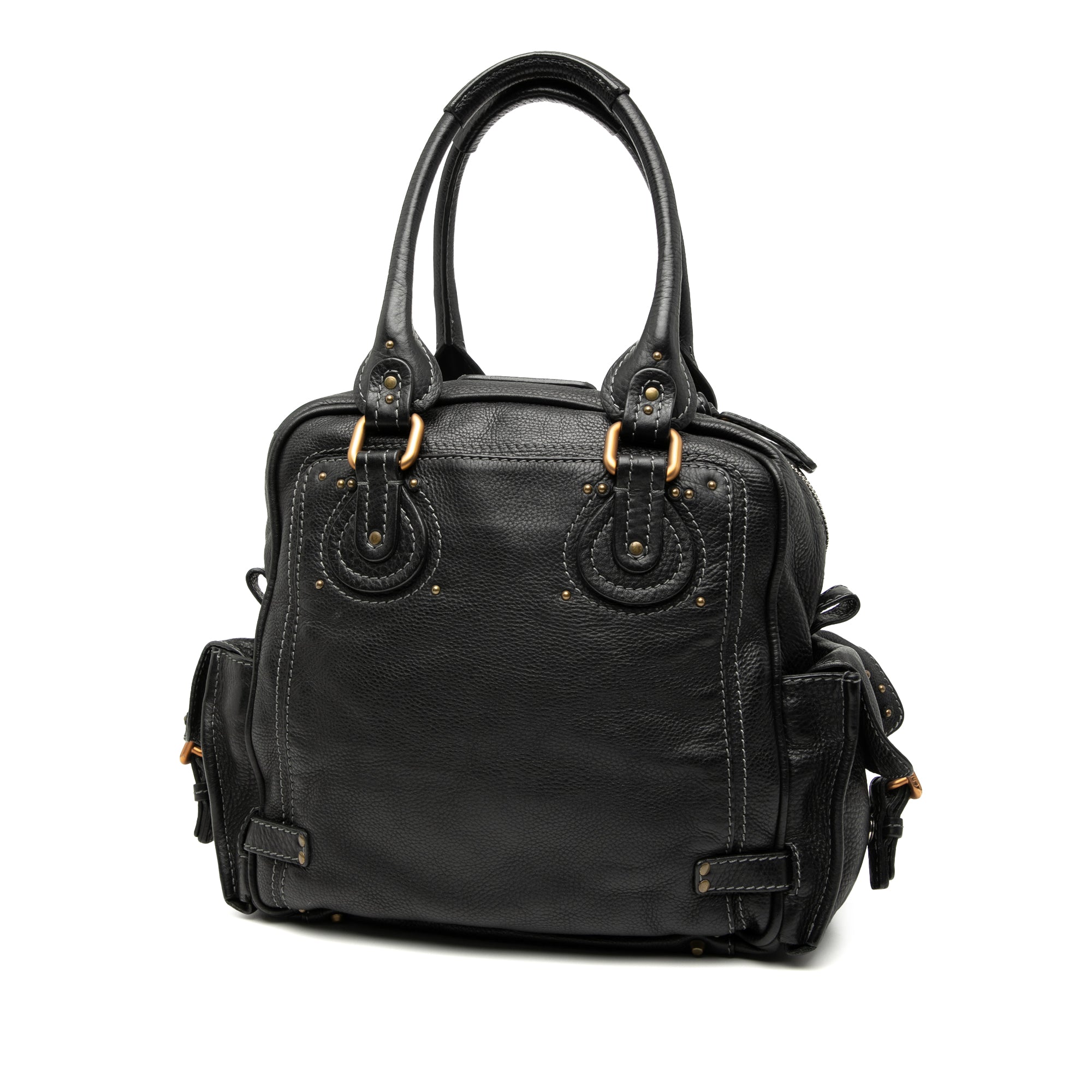 Large Grained Leather Paddington Handbag