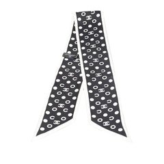 Silk CC Polka Dot Hair Scrunchie and Twill Scarf_7