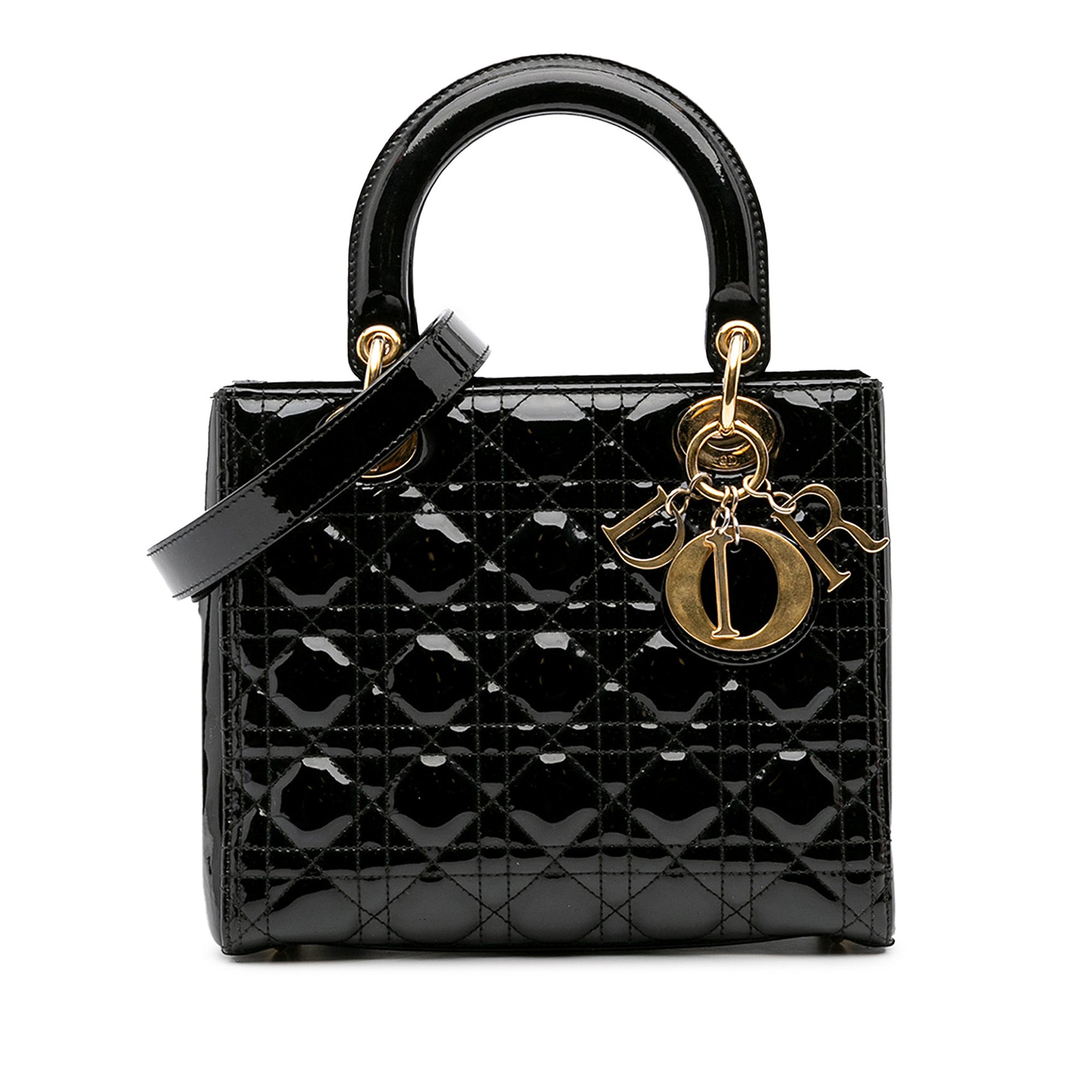 Medium Patent Cannage Lady Dior